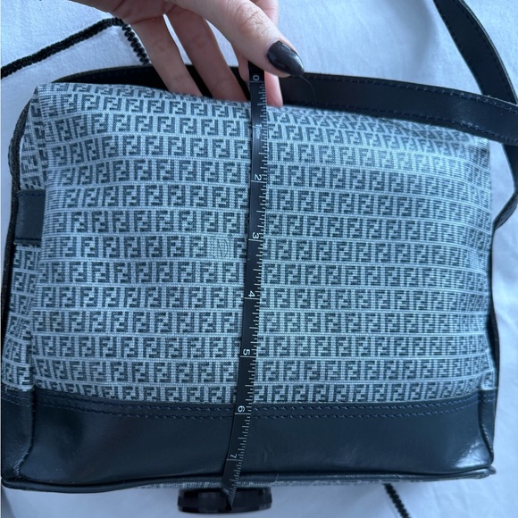 Vintage Fendi Zucca Canvas Shoulder Bag – Blue/Gray Monogram – Made in Italy - Picture 14 of 16